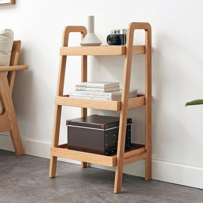 3 Tier Solid Wood Entryway Storage Bench Multifunctional A-shaped Ladder Shelf Rack