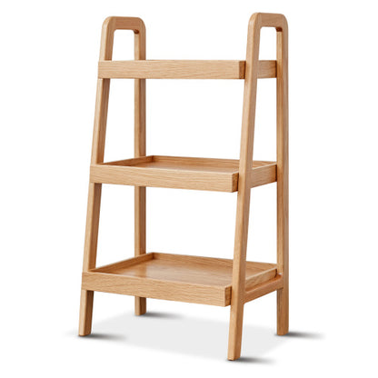 3 Tier Solid Wood Entryway Storage Bench Multifunctional A-shaped Ladder Shelf Rack