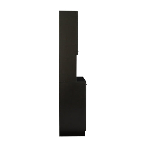 70.87 Inch Tall Black Multi-door Combined Storage Wardrobe Cabinet