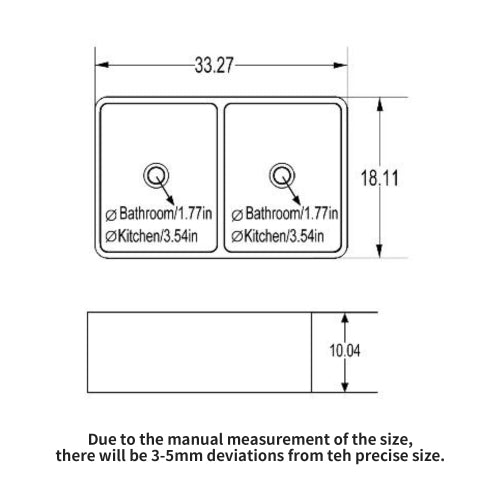 White Farmhouse Sink - 33 x 18 x 10 Inch Kitchen Sink Apron Front Double Bowl 50/50 White Porcelain Ceramic Kitchen Farm Sink