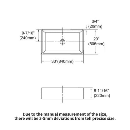 33 Farmhouse Sink - 33 x 20 x 9 Inch White Farmhouse Kitchen Sink Apron Front Porcelain Ceramic Single Bowl Kitchen Sinks