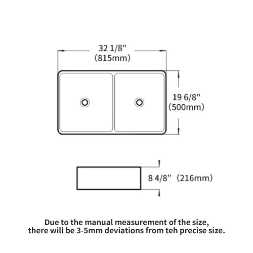 White Farmhouse Sink - 32 x 20 x 9 inches Ceramic Porcelain Double Bowl Farm Apron Front Kitchen Sink