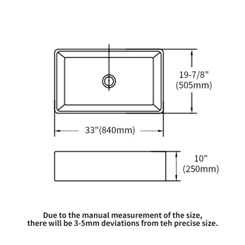 33 White Farmhouse Sink - 33 x 20 x 10 Inch Kitchen Sink Apron Front Porcelain Ceramic Single Bowl Farmer Sink Basin