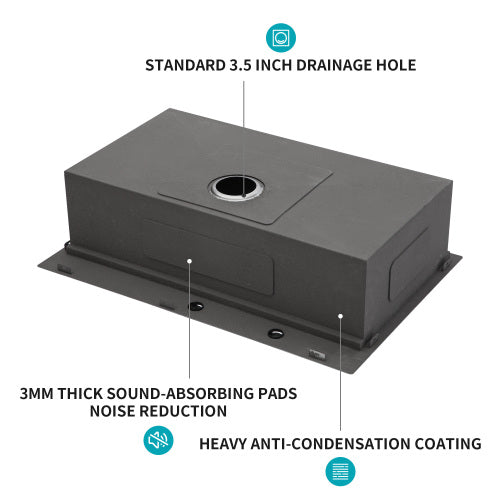 33 Drop In Kitchen Sink - 33 x 22 x 9 Stainless Steel Drop In Sink Ledge Workstation 16 Gauge Topmount Kitchen Sink Single Bowl