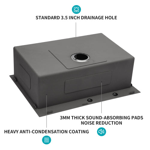 30 x 22 x 10 inch Kitchen Sink Drop In 16 Gauge Stainless Steel 30" Single Bowl Topmount Kitchen Sink Basin
