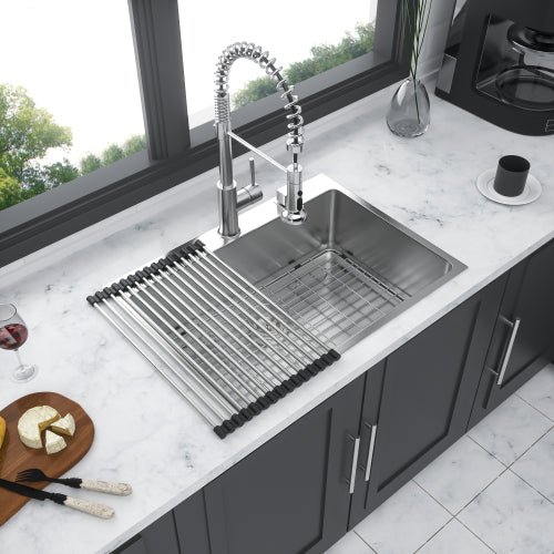 30 x 22 x 10 inch Kitchen Sink Drop In 16 Gauge Stainless Steel 30" Single Bowl Topmount Kitchen Sink Basin