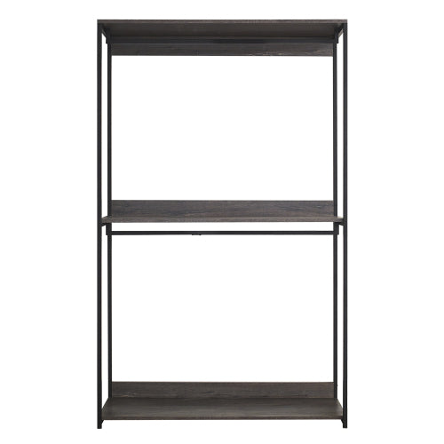 Monica 47 Farmhouse Wood Walk-in Closet Organizer with One Shelf in Rustic Gray