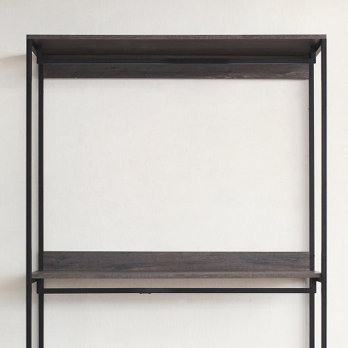 Monica 47 Farmhouse Wood Walk-in Closet Organizer with One Shelf in Rustic Gray
