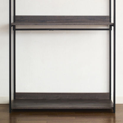 Monica 47 Farmhouse Wood Walk-in Closet Organizer with One Shelf in Rustic Gray