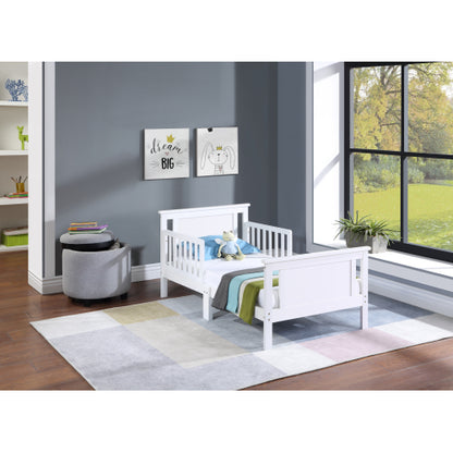 Reversible Panel Toddler Bed White/Rockport Gray