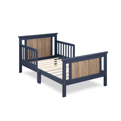 Reversible Panel Toddler Bed Midnight Blue/Vintage Walnut