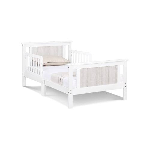 Reversible Panel Toddler Bed White/Rockport Gray