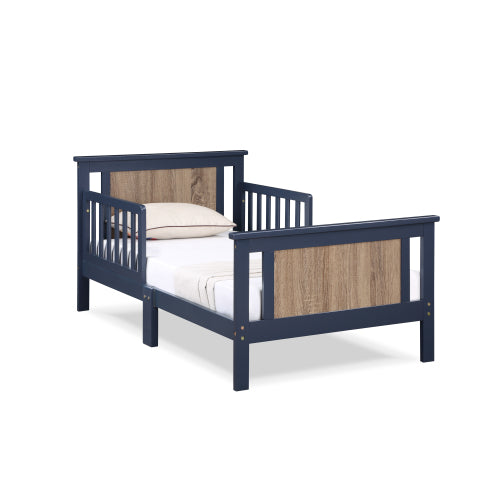 Reversible Panel Toddler Bed Midnight Blue/Vintage Walnut