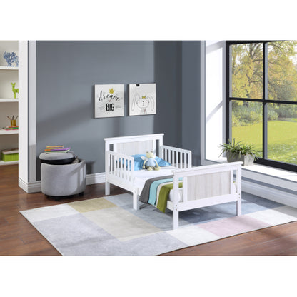 Reversible Panel Toddler Bed White/Rockport Gray