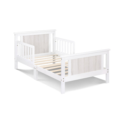 Reversible Panel Toddler Bed White/Rockport Gray