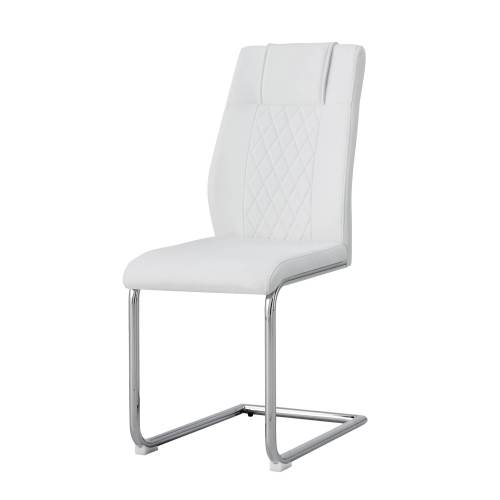 Modern Faux Leather Dining Chairs Set of 6, Padded PU Seat with Metal Legs for Kitchen, Bedroom & Dining Room