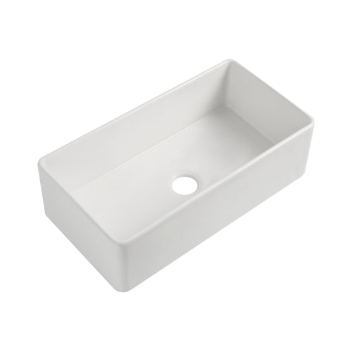 Fireclay 36" L X 20" W Farmhouse Kitchen Sink with Grid and Strainer