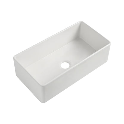 Fireclay 36" L X 20" W Farmhouse Kitchen Sink with Grid and Strainer