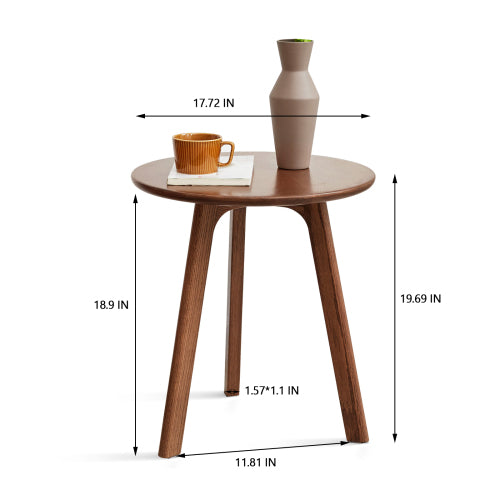 Round Solid Oak Wood End Table Side Table Nightstand Living Room Bedroom