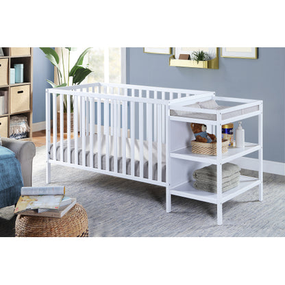 3-in-1 Convertible Crib and Changer Combo White