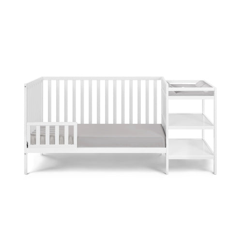 3-in-1 Convertible Crib and Changer Combo White