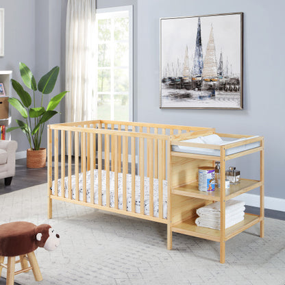 3-in-1 Convertible Crib and Changer Combo Natural