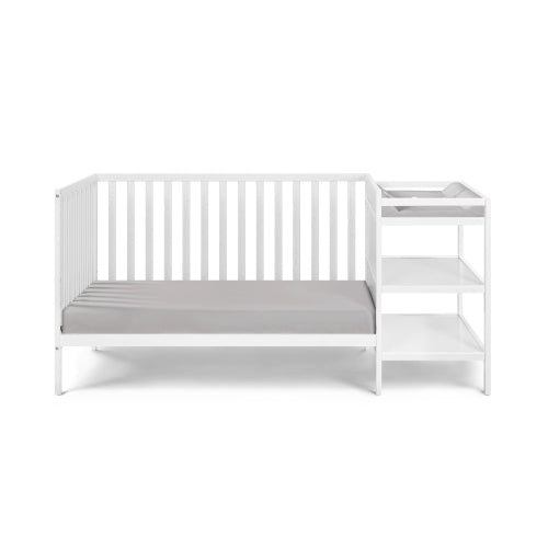3-in-1 Convertible Crib and Changer Combo White