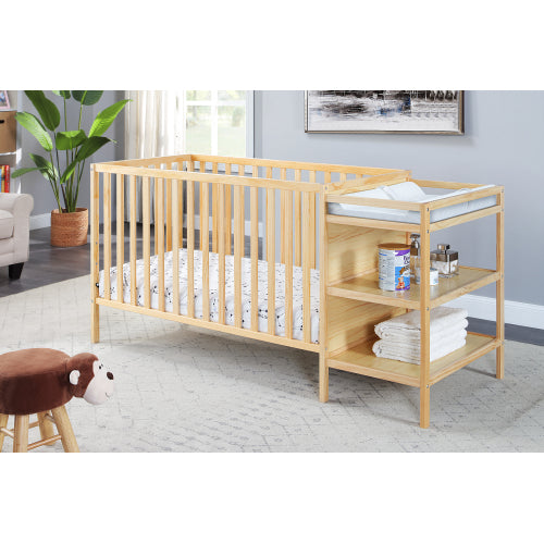 3-in-1 Convertible Crib and Changer Combo Natural