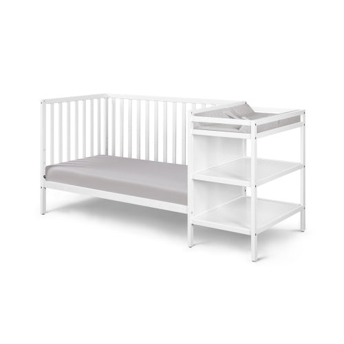3-in-1 Convertible Crib and Changer Combo White