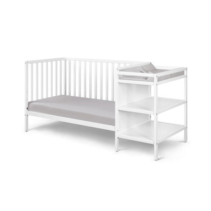 3-in-1 Convertible Crib and Changer Combo White