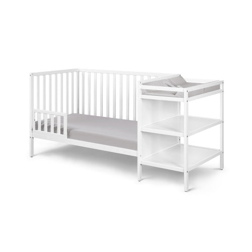 3-in-1 Convertible Crib and Changer Combo White