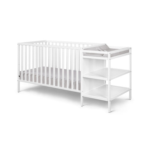 3-in-1 Convertible Crib and Changer Combo White