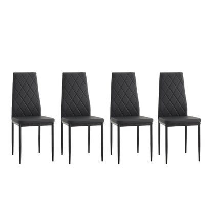 Set of 4 Modern Diamond Shape PU Dining Chairs, Soft PU Leather Upholstered Side Chairs, 280lbs Weight Capacity for Family Dining