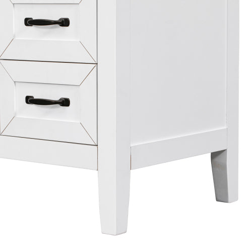 36" Bathroom Vanity with Sink Combo, White Bathroom Cabinet with Drawers, Solid Frame and MDF Board (Old Sku:JL000007AAK)