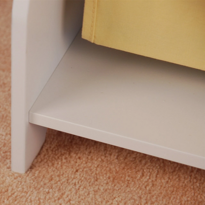 Small White Kids Canvas Sling Bookcase Non-toxic Safe Children Storage Rack