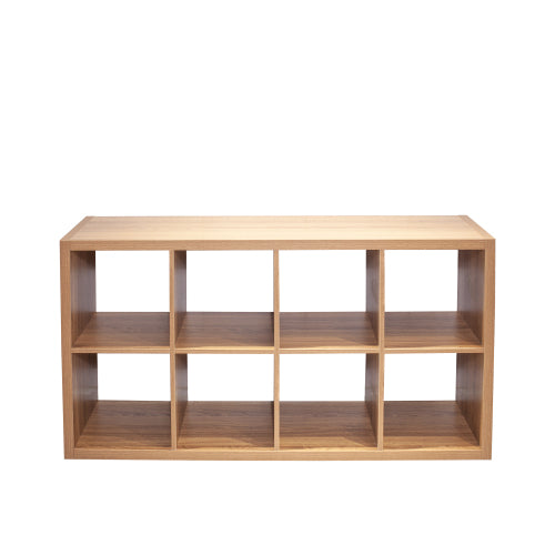 Walnut Color 8-Cube Open Back Storage Bookcase Vertical Horizontal Dual Use Rack