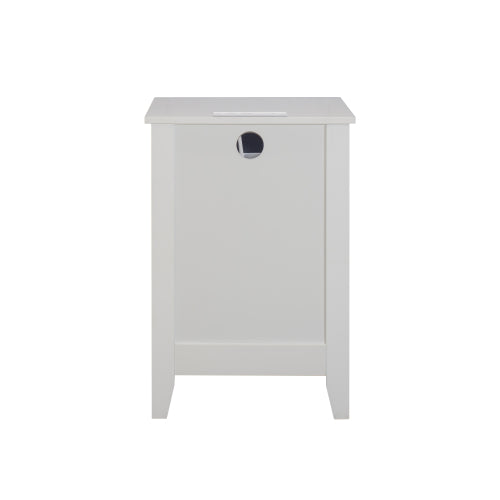 White 3 Drawer Nightstand with Charging Station and USB Ports & Power Outlets,Wooden Bed Side Table/End Table Modern Night Stands for Bedrooms