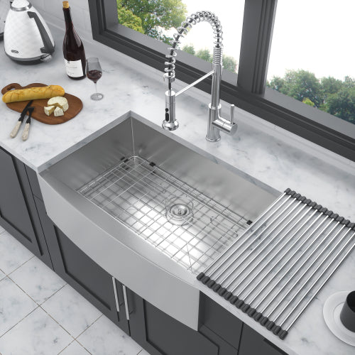 33 Farmhouse Sink - 33 Inch Kitchen Sink Stainless Steel 16 gauge Apron Front Kitchen Sink