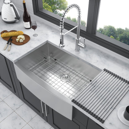 33 Farmhouse Sink - 33 Inch Kitchen Sink Stainless Steel 16 gauge Apron Front Kitchen Sink