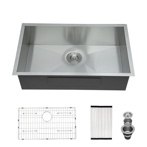 30 Inch Undermount Sink - 30"x18"x9" Undermount Stainless Steel Kitchen Sink 16 Gauge 9 Inch Deep Single Bowl Kitchen Sink Basin