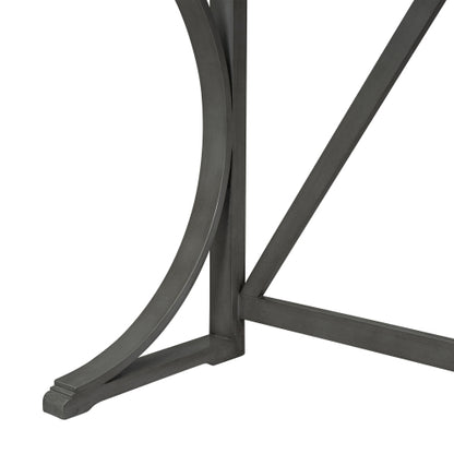 3-Piece Gray Farmhouse Set with USB & Type-C, Table & 2 Stools