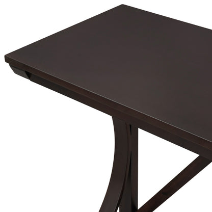 3-Piece Espresso Farmhouse Set with USB & Type-C, Table & 2 Stools