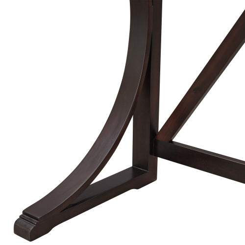 3-Piece Espresso Farmhouse Set with USB & Type-C, Table & 2 Stools