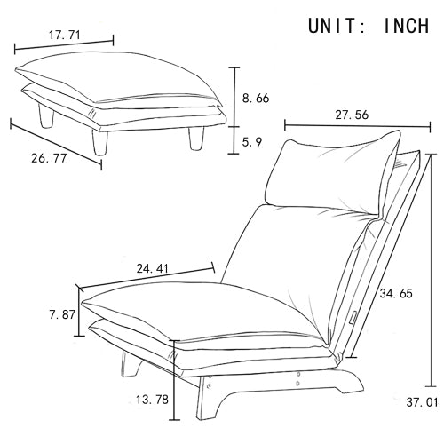 Ergonomic Continuous Adjustable Folding Lazy Recliner Sofa Chair