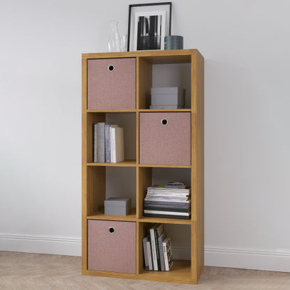 Walnut Color 8-Cube Open Back Storage Bookcase Vertical Horizontal Dual Use Rack
