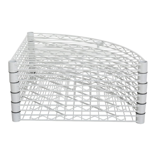 6 Tier Shelf Corner Wire Shelf Rack Adjustable Metal Heavy Duty Free Standing Corner Storage Display Chrome Rack for Bathroom, Living Room, Kitchen - White