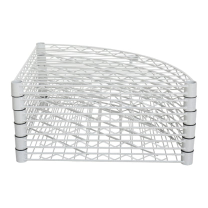 6 Tier Shelf Corner Wire Shelf Rack Adjustable Metal Heavy Duty Free Standing Corner Storage Display Chrome Rack for Bathroom, Living Room, Kitchen - White
