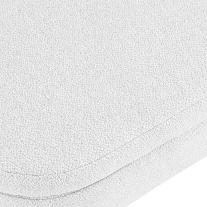 Oval Storage Bench,Rubber Wood Legs,White(43.5inch x16inch x16inch )