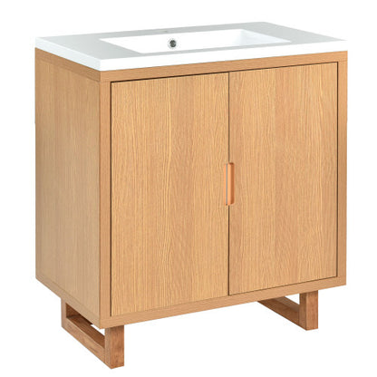 30.1inch Bathroom Vanity Set with Sink Solid Wood Frame Cabinet Soft Close Doors Large Storage
