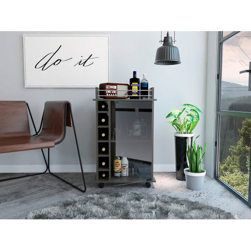 6-Bottle 3-Shelf Bar Cart Carbon Espresso